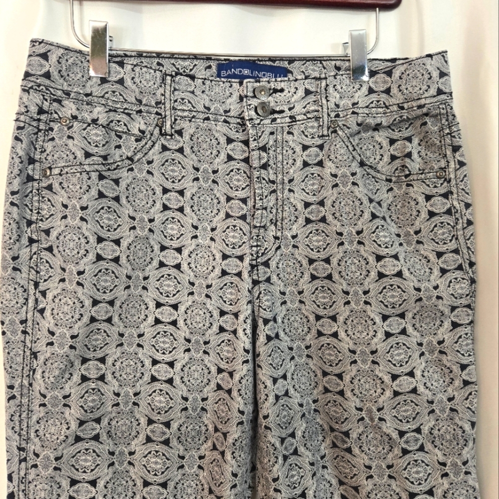 Bandolino Blu Black print Summer Capri size  10
